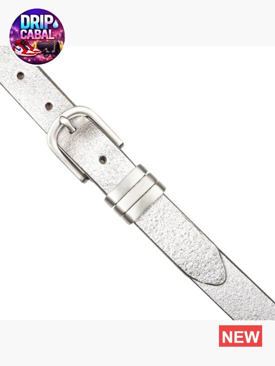 Genuine Buffalo Leather Belt Set with Crackled Metallic Finish main image 6